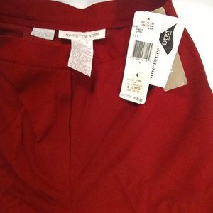 WOMEN-- PETITE DRESS SLACKS--NWT--COLOR RED-- SIZE 4--
